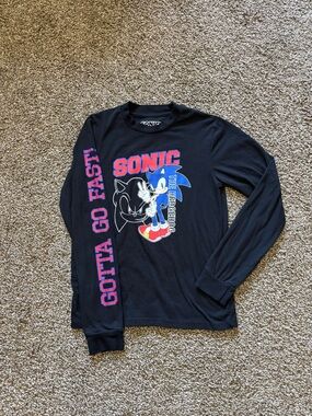 Sonic The Hedgehog Black Graphic Long Sleeve Tee
